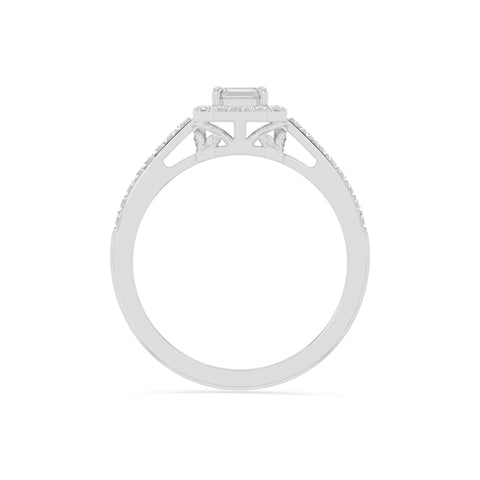 natural moissanite solitaire halo engagement rings in sterling silver 