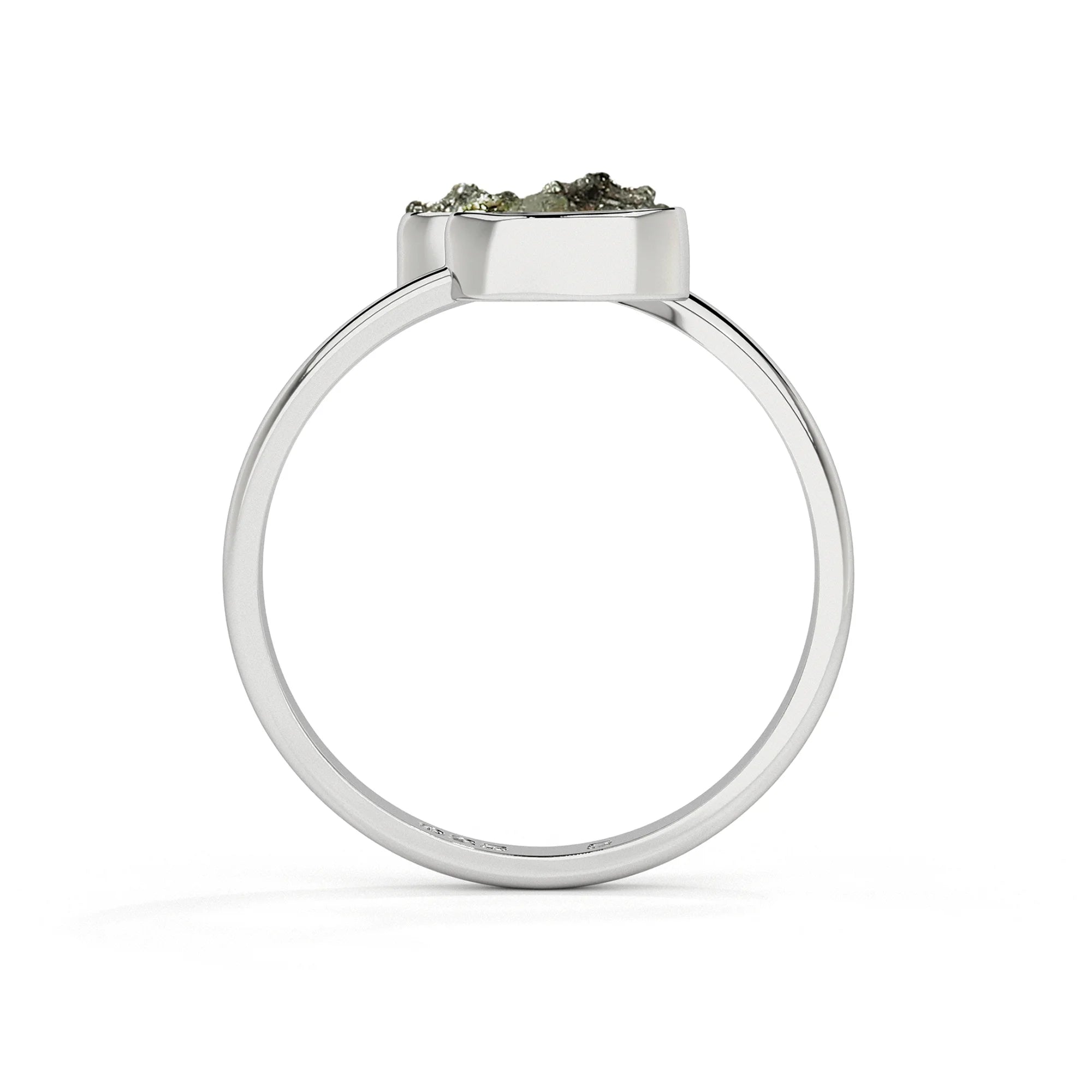 pyrite rough shape stackable bezel-set ring