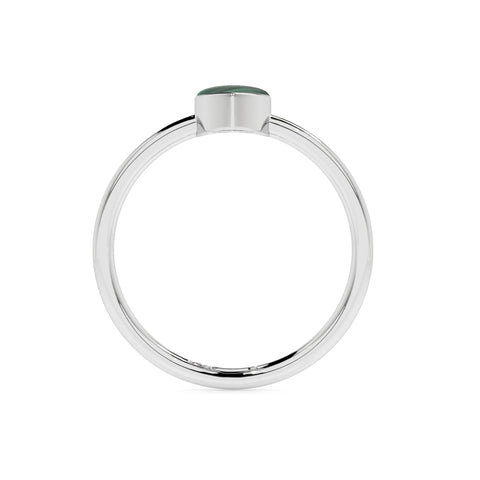 malachite pear cab stackable bezel-set ring
