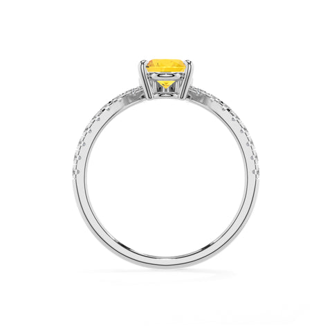 lab-grown yellow-sapphire pear solitaire engagement ring