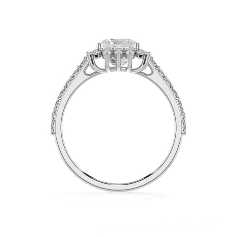 lab-grown moissanite princess half eterity halo solitaire engagement ring