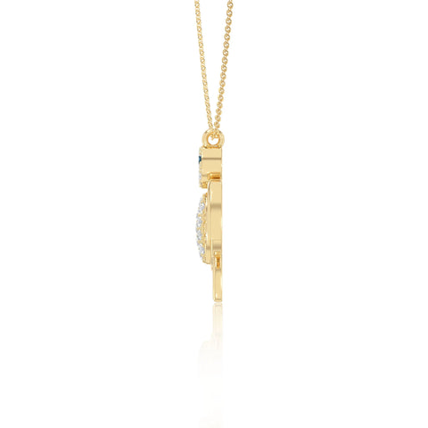 natural london-blue-topaz turtle necklaces in yellow gold vermeil 