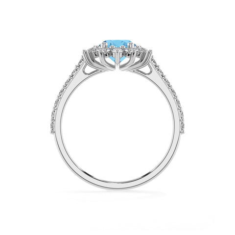 natural swiss blue topaz oval half eterity halo solitaire engagement ring