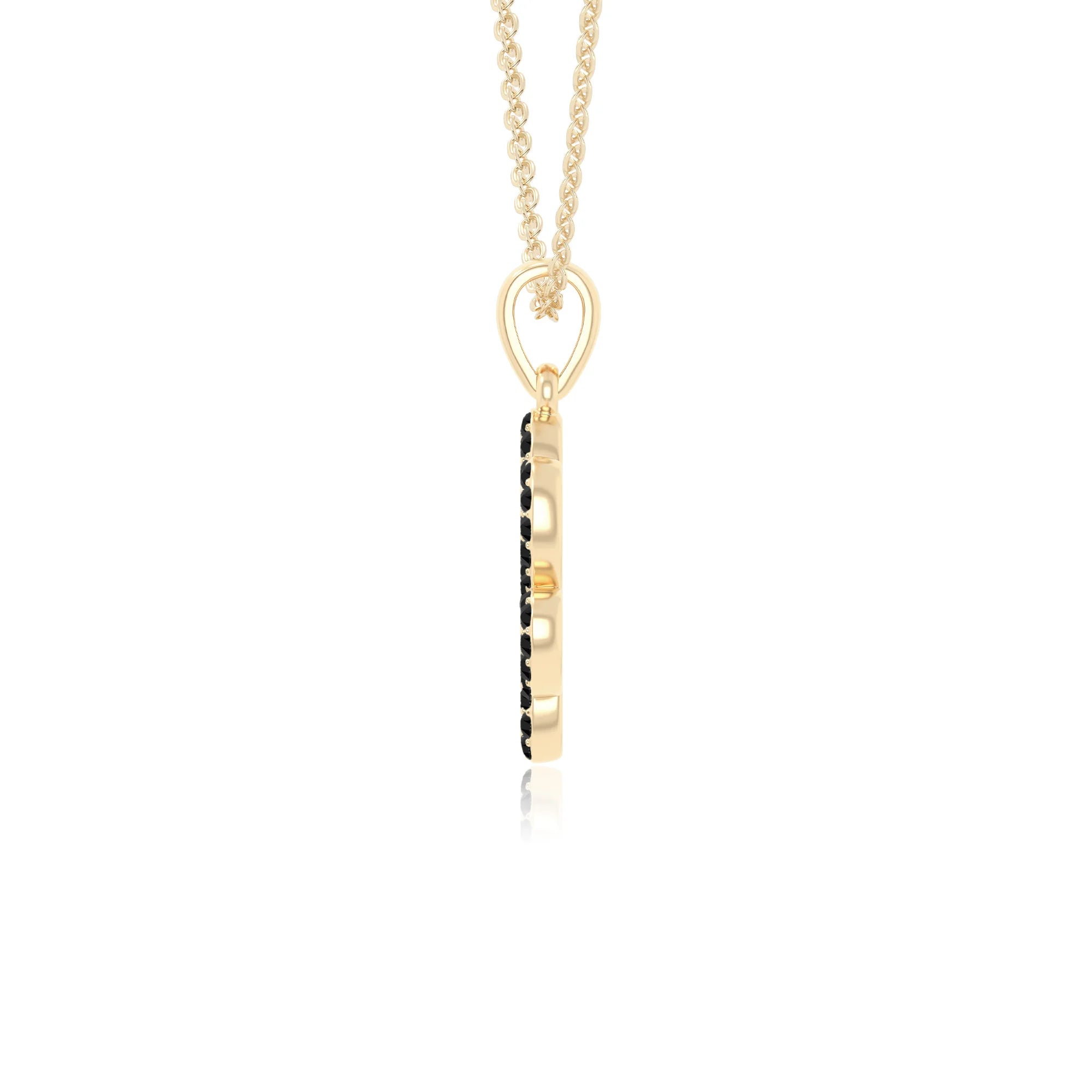 natural black onyx dog paw knot necklaces in yellow gold vermeil 