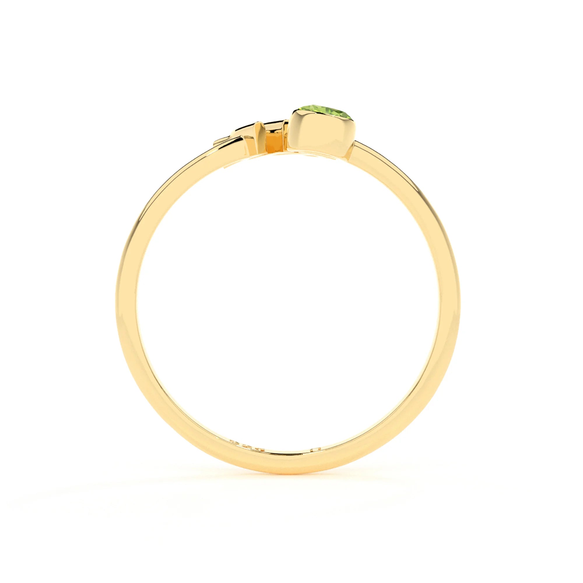 virgo zodiac ring with natural peridot gold vermeil