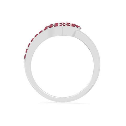 natural ruby heart promise rings in sterling silver 