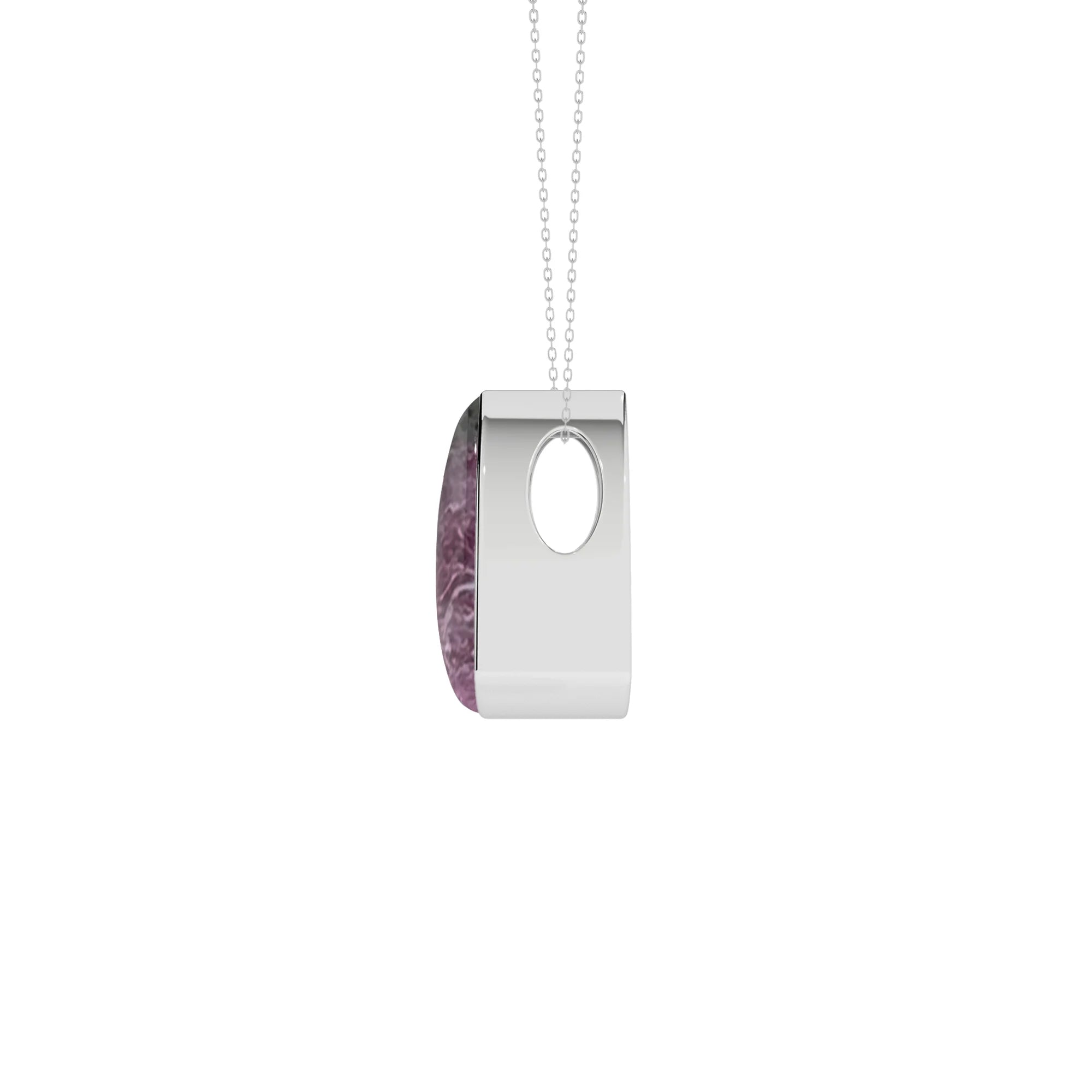 natural ruby-zoisite trillion shape pendant necklace
