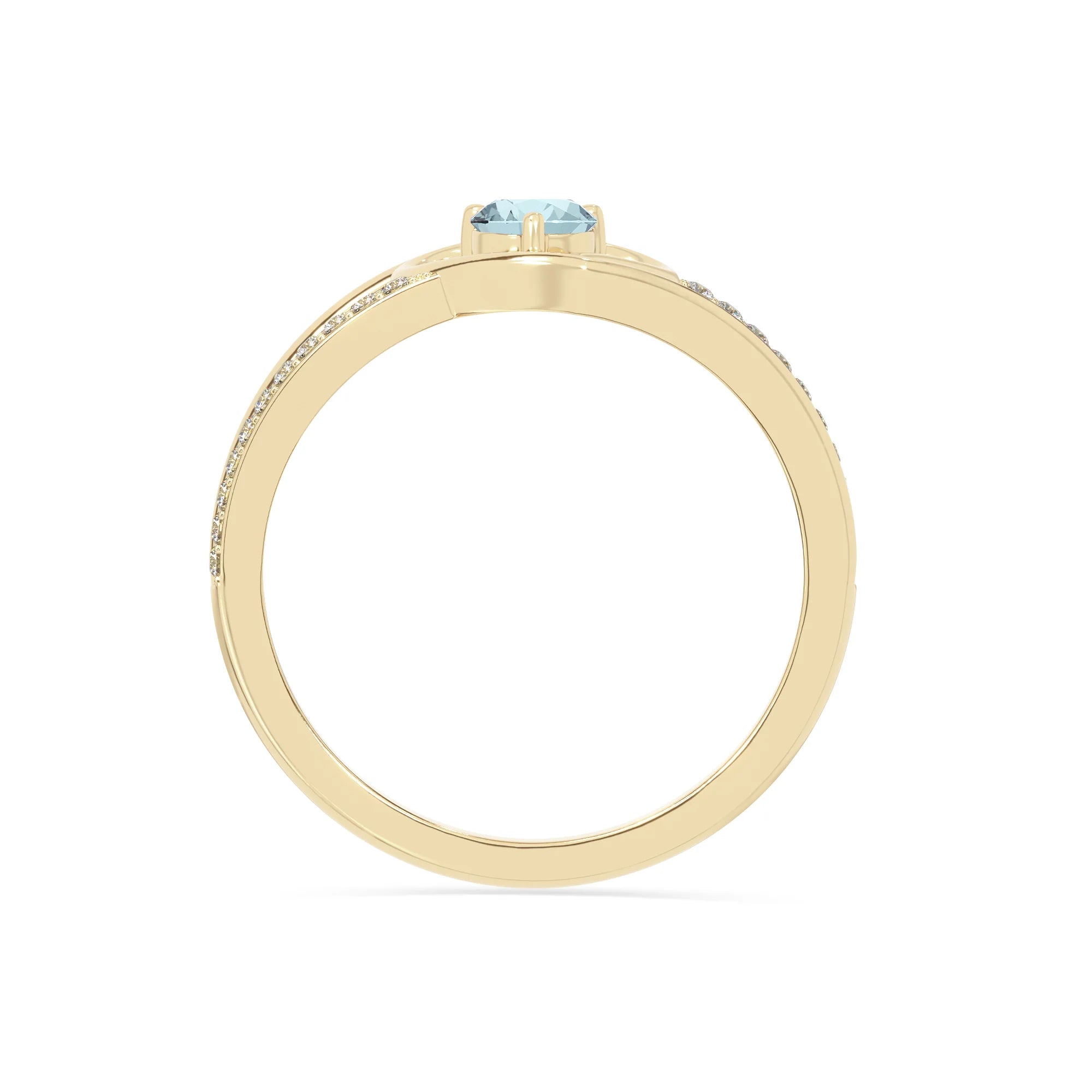 natural aquamarine heart promise rings in yellow gold vermeil