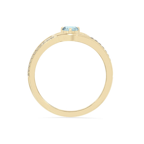 natural aquamarine heart promise rings in yellow gold vermeil