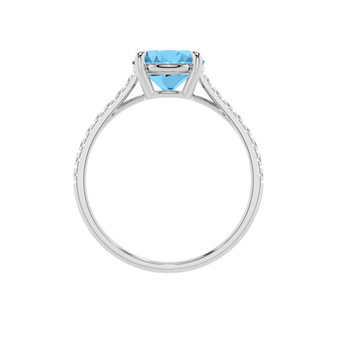 natural swiss blue topaz round half eterity solitaire engagement ring