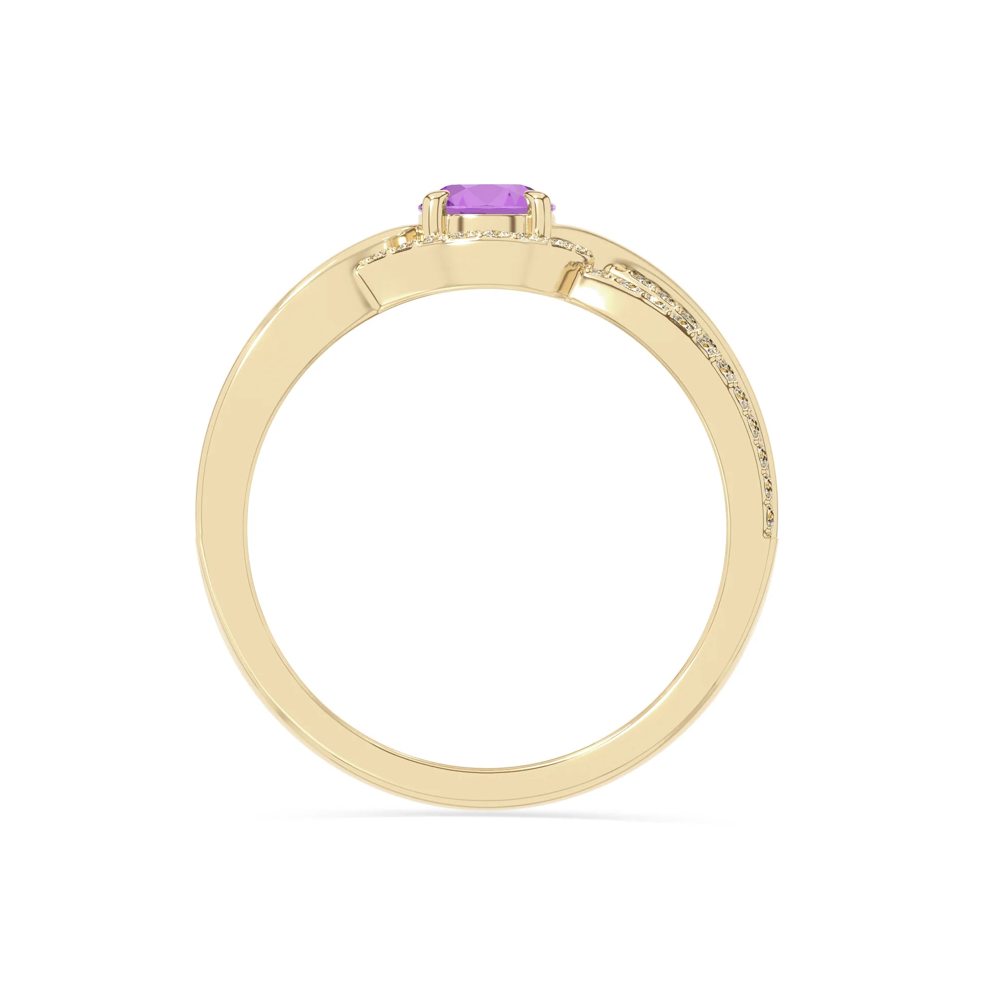 natural amethyst solitaire engagement rings in yellow gold vermeil