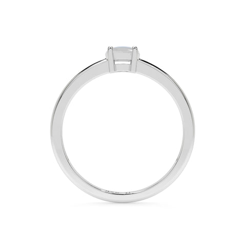 rainbow moonstone round cab stackable prong-set ring