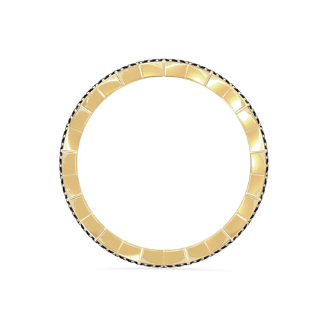natural black onyx zig-zag wedding band rings in yellow gold vermeil