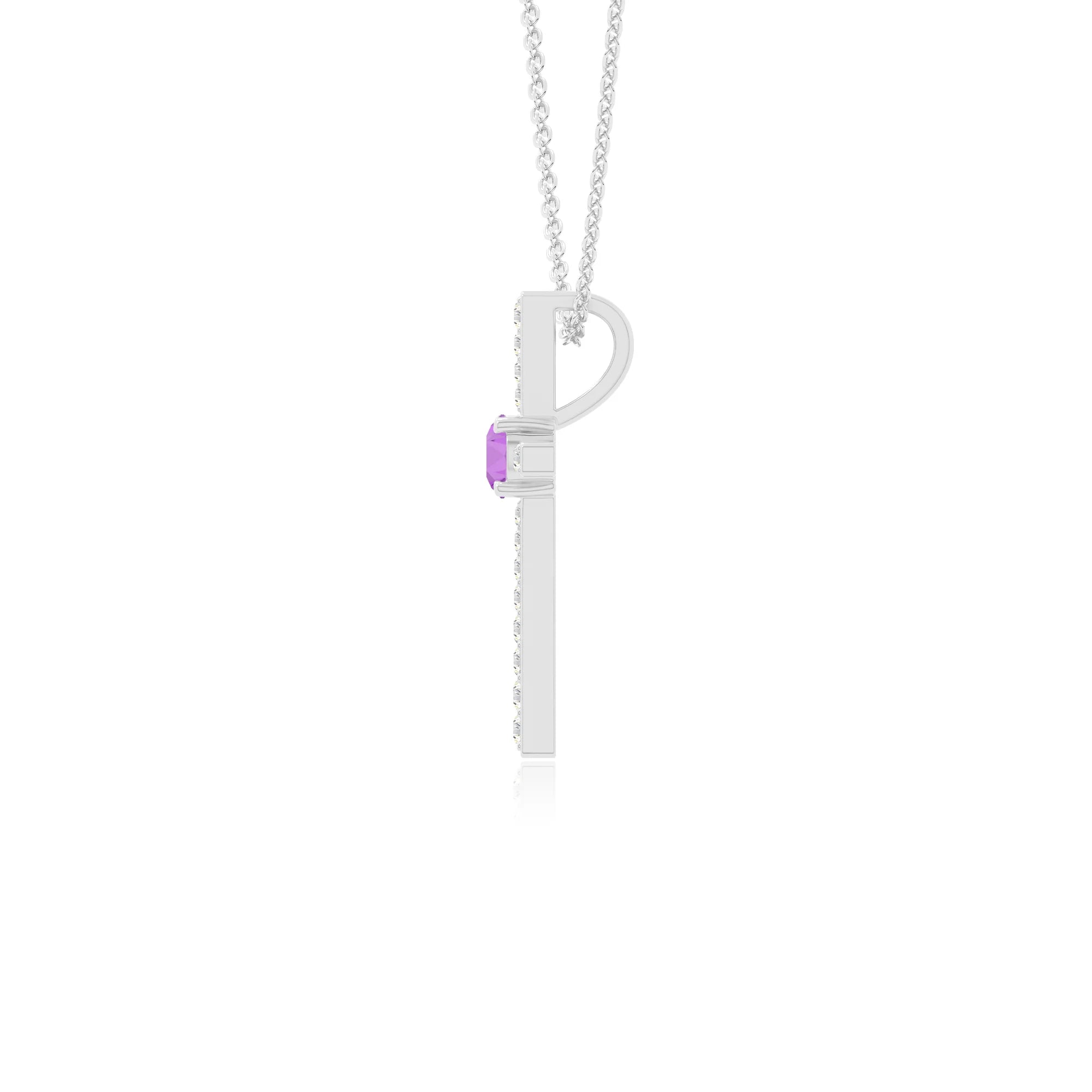 natural amethyst cross necklaces in sterling silver 