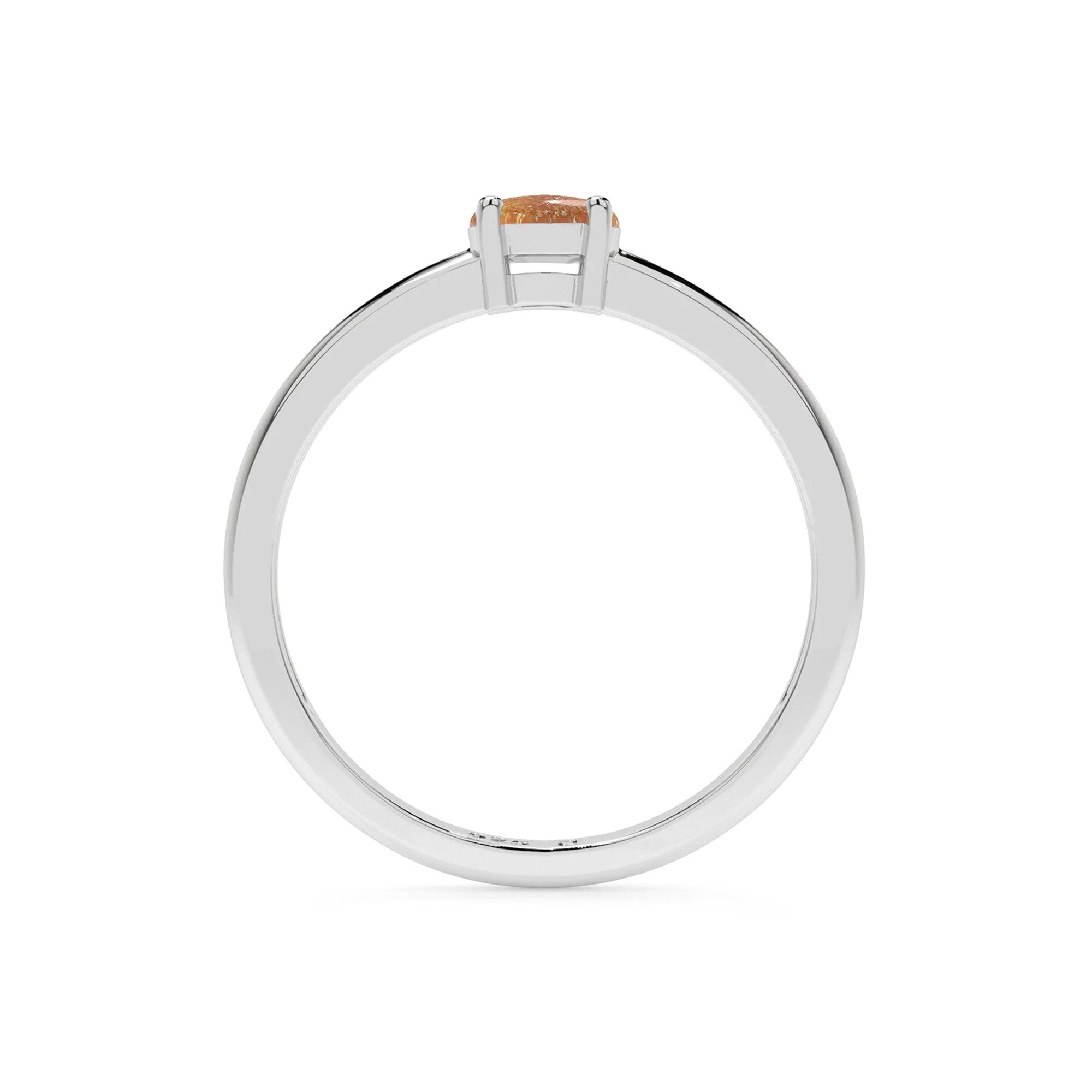 sunstone round cab stackable prong-set ring