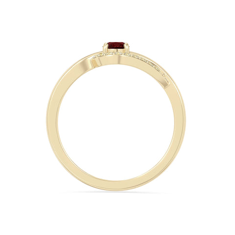 natural garnet infinity solitaire rings in yellow gold vermeil