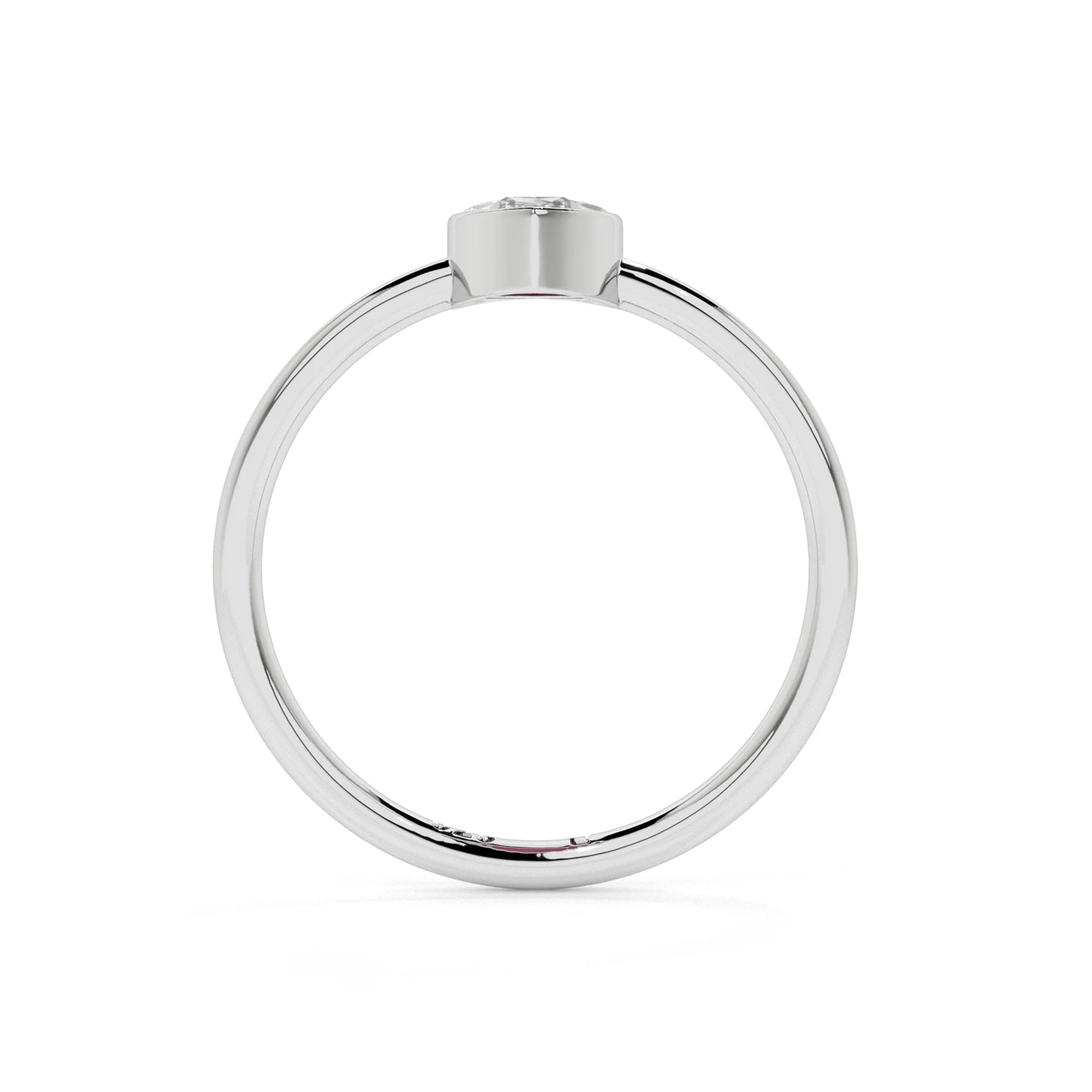 white topaz pear cut stackable bezel-set ring