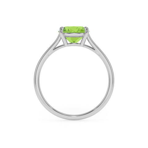 natural peridot pear solitaire engagement ring