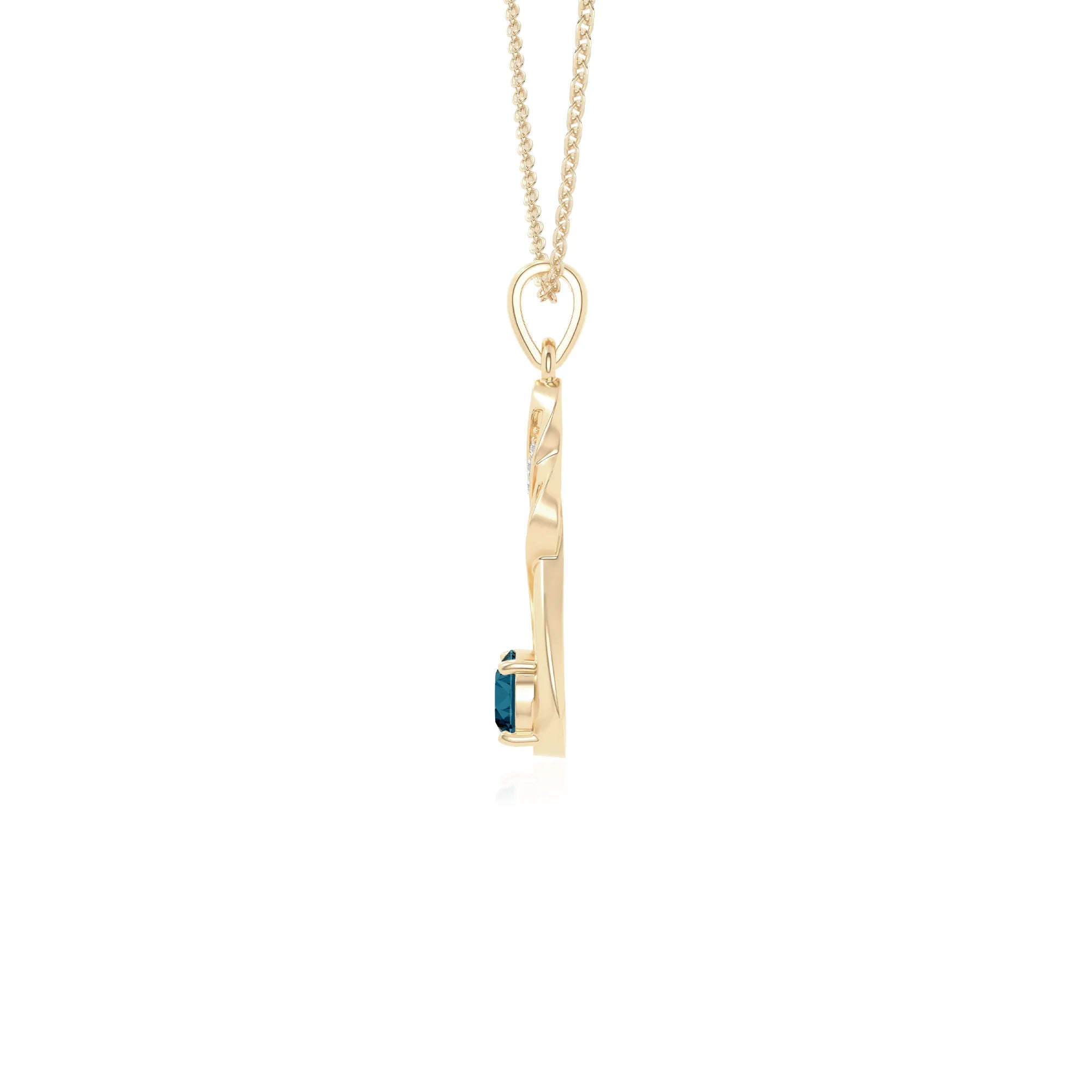 natural london-blue-topaz infinity necklaces in yellow gold vermeil 