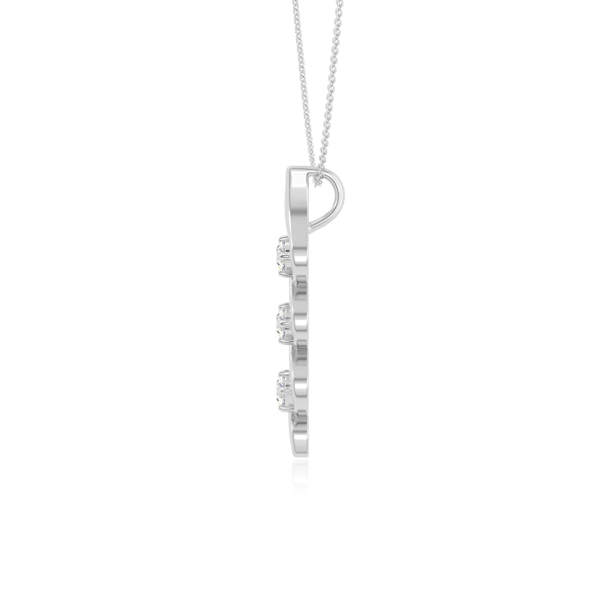 moissanite 3 stone helix necklaces in sterling silver 