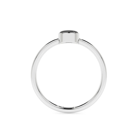 shungite round cab stackable bezel-set ring