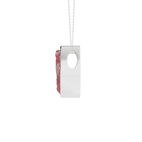 natural pink-moonstone marquise shape pendant necklace