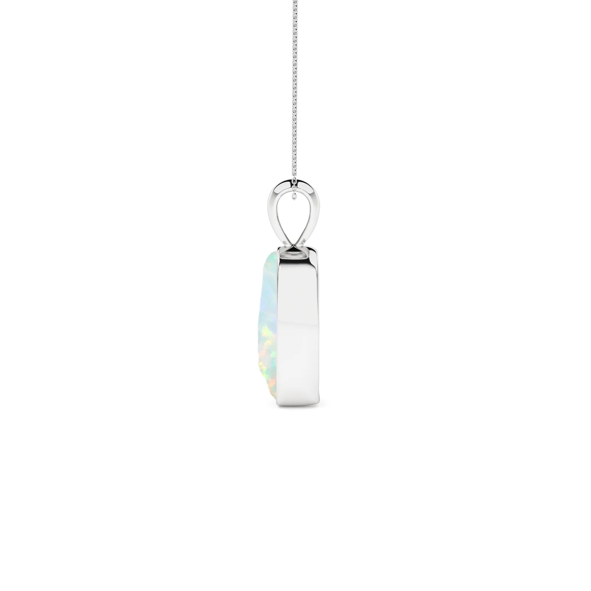 natural ethiopian-opal rough shape pendant necklace