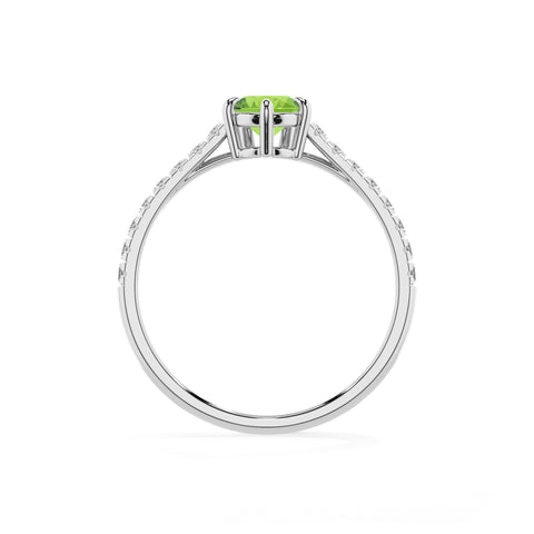 natural peridot pear half eterity solitaire engagement ring