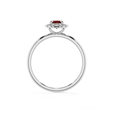 natural garnet oval halo solitaire engagement ring