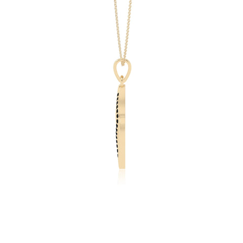 natural black-onyx leaf necklaces in yellow gold vermeil 