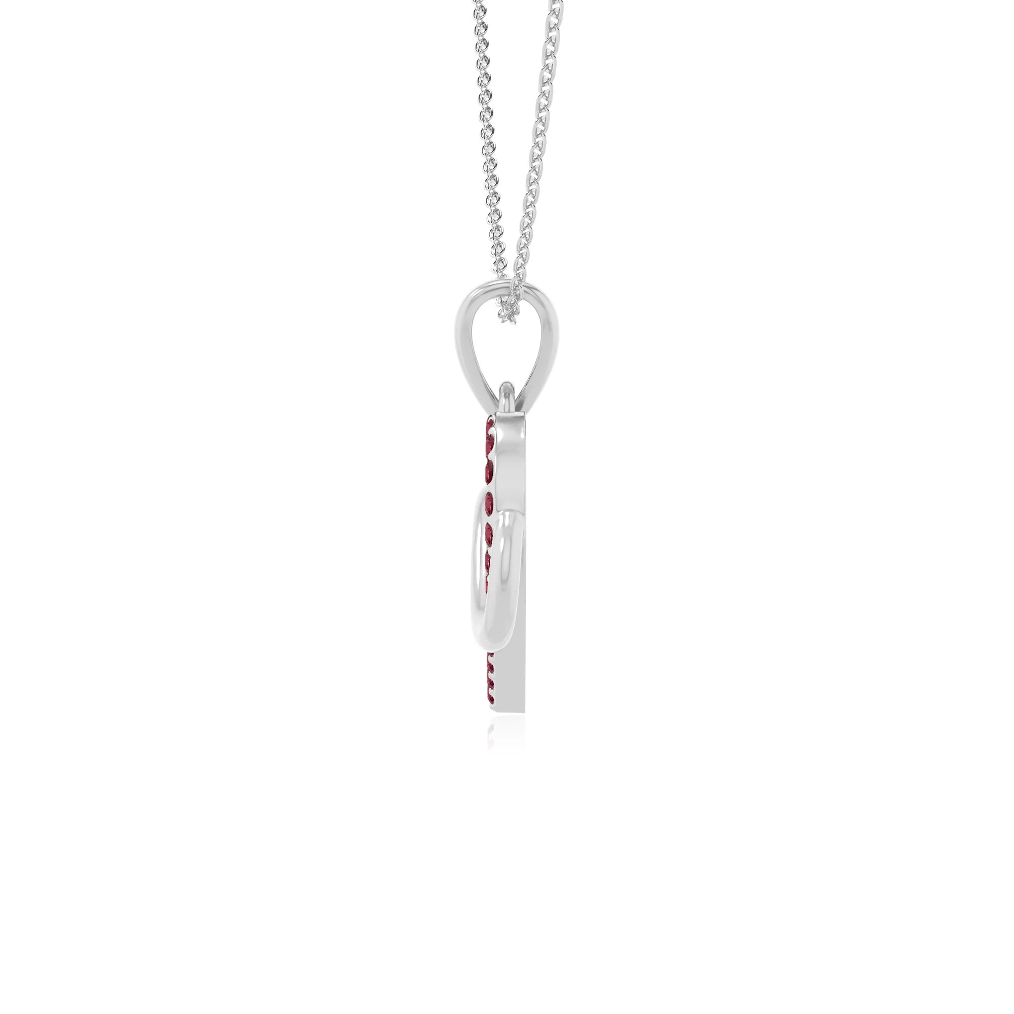 natural ruby infinity heart necklaces in sterling silver 