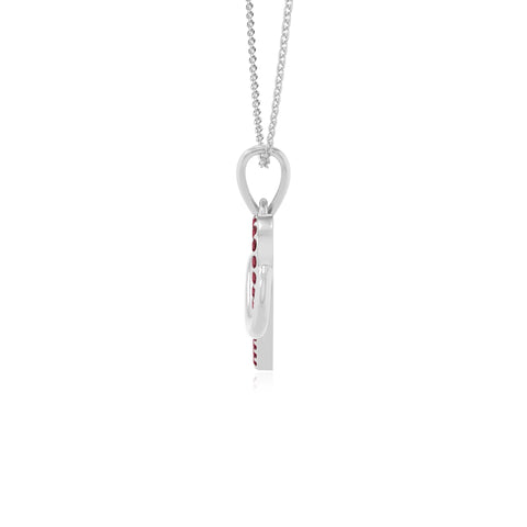 natural ruby infinity heart necklaces in sterling silver 