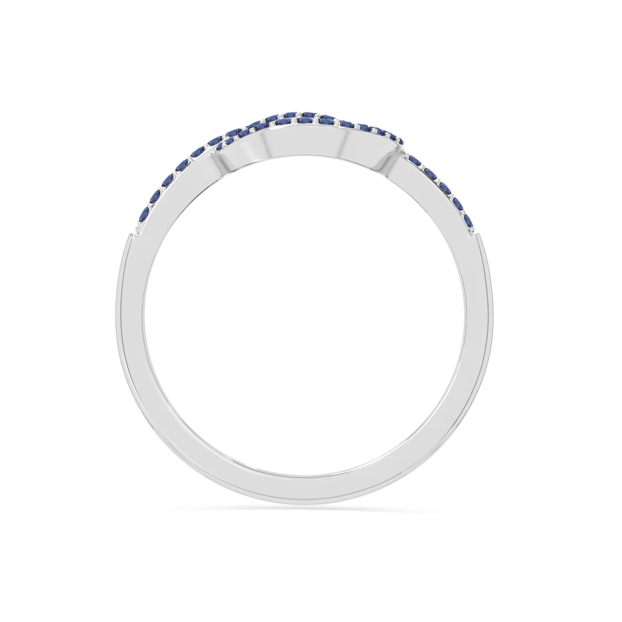 natural blue sapphire infinity knot promise rings in sterling silver 