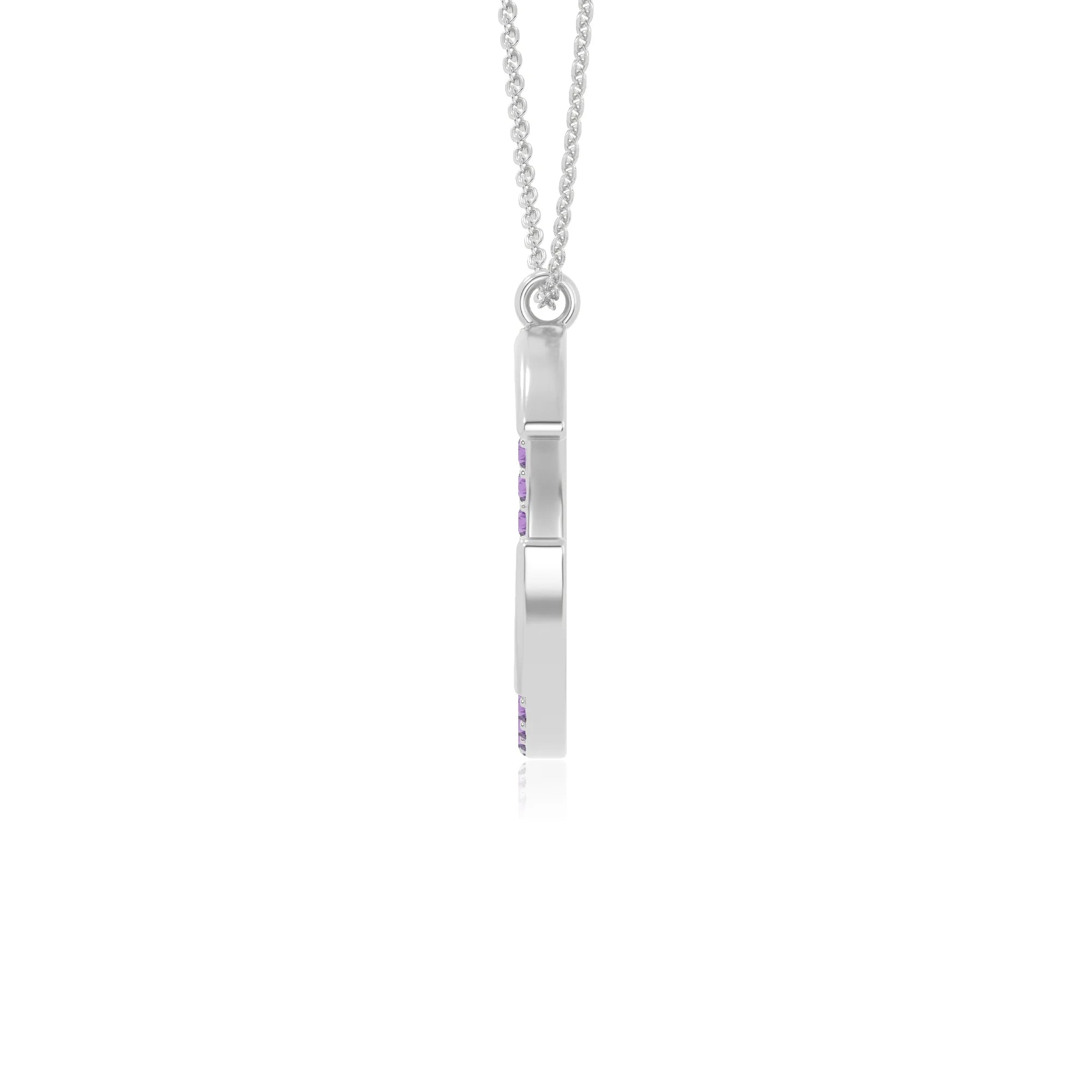 natural amethyst moon & star necklaces in sterling silver 