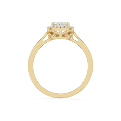 natural moissanite solitaire halo engagement rings in yellow gold vermeil