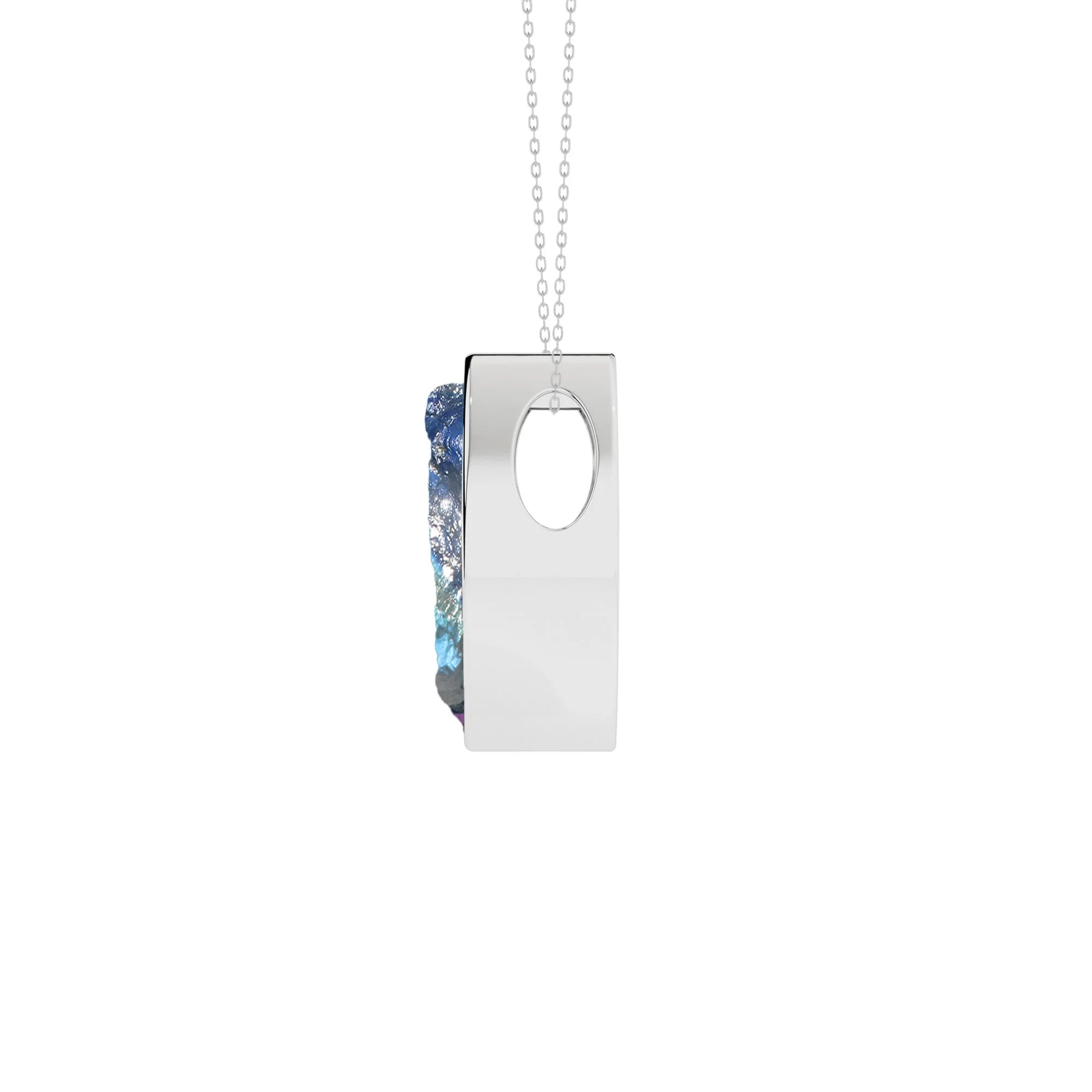 natural blue-moonstone marquise shape pendant necklace
