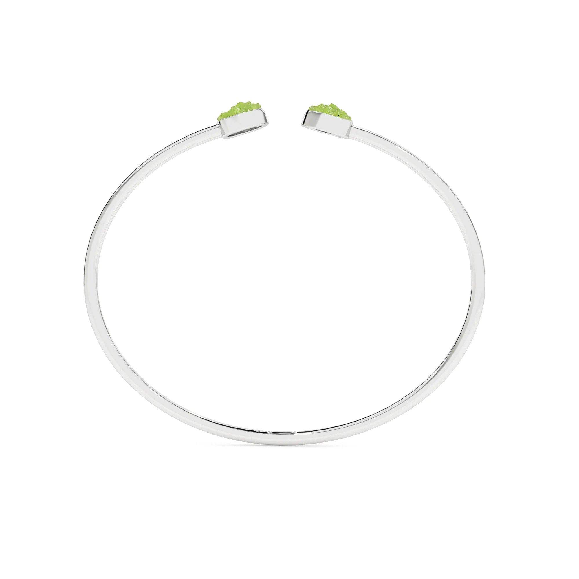 natural peridot rough shape twister bracelet