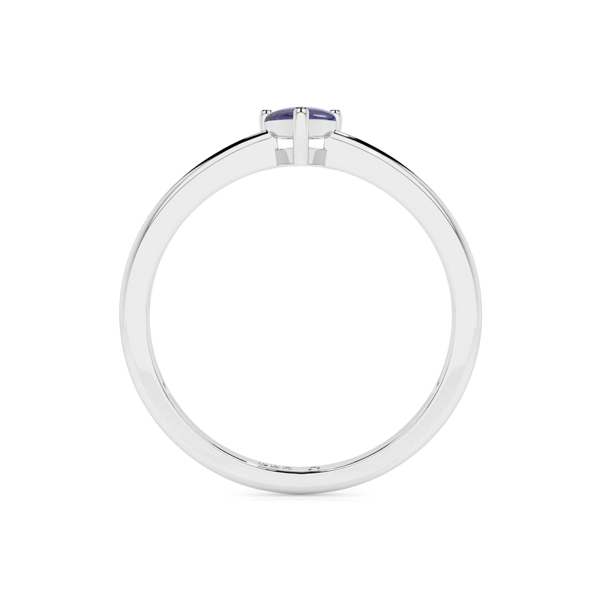 lapis lazuli pear cab stackable prong-set ring