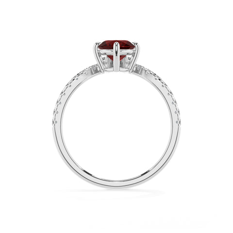 natural garnet oval solitaire engagement ring