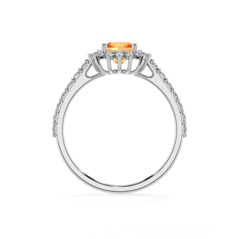 lab-grown citrine cushion half eterity halo solitaire engagement ring