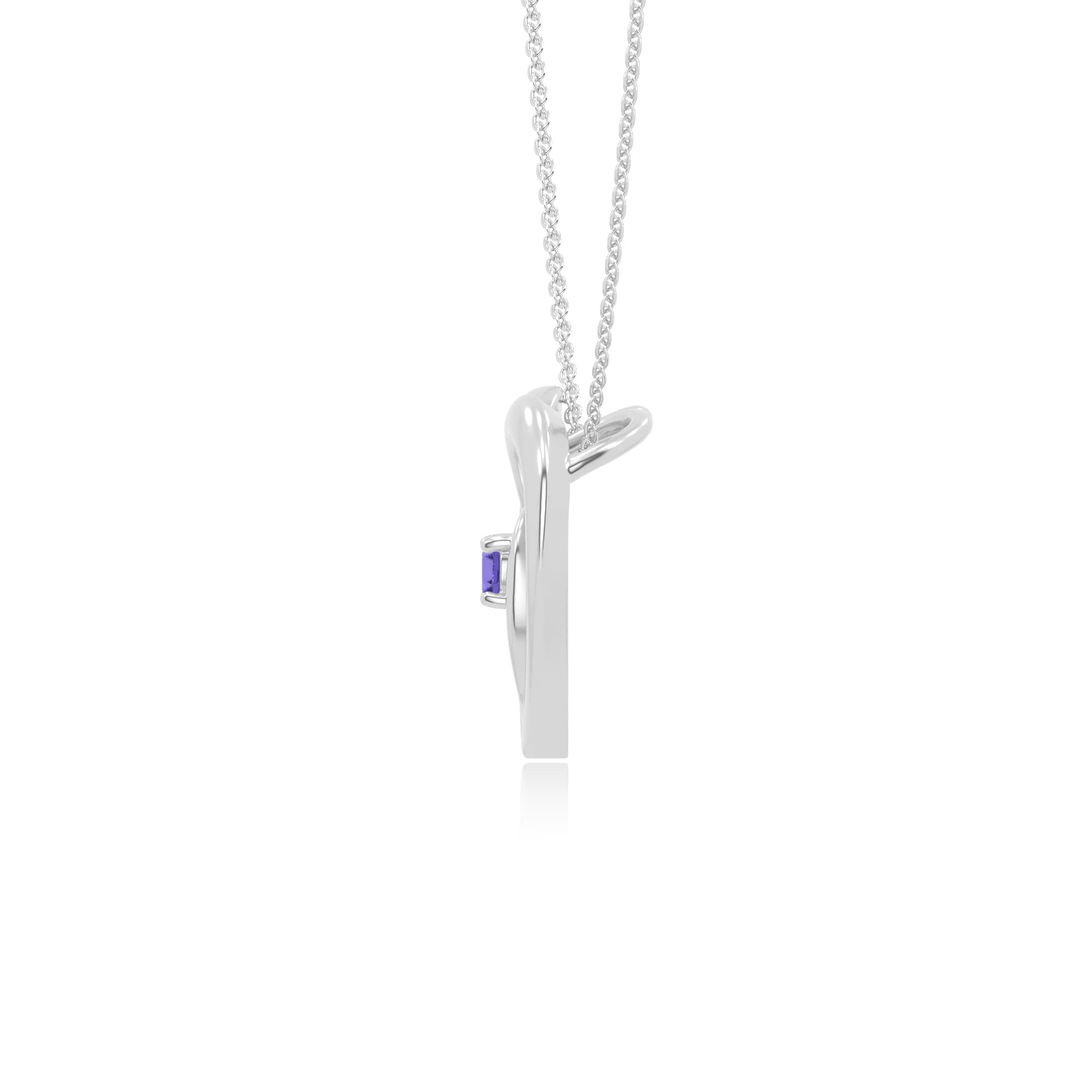 natural tanzanite floral heart necklaces in sterling silver 