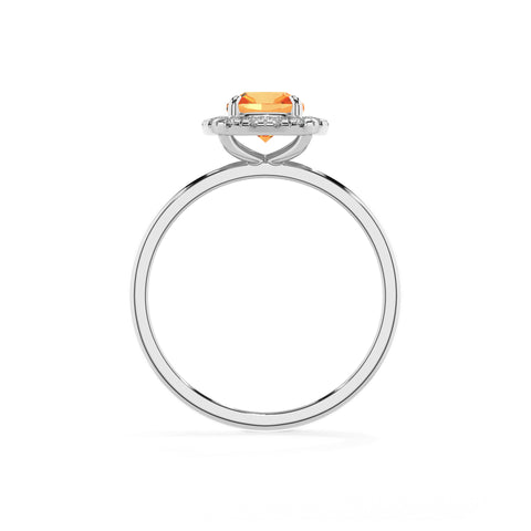 lab-grown citrine cushion halo solitaire engagement ring