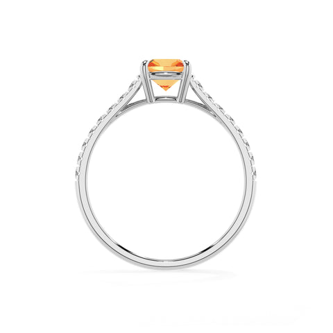 lab-grown citrine cushion half eterity solitaire engagement ring