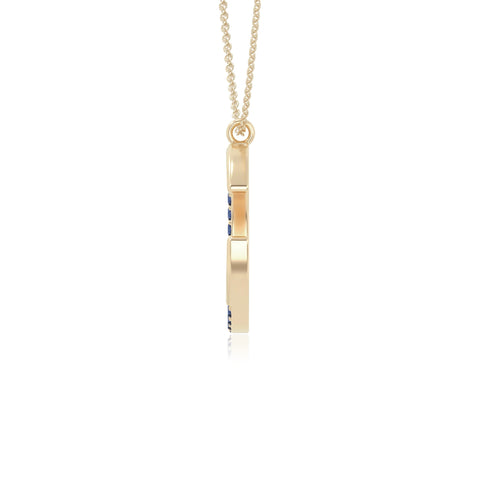 natural blue-sapphire moon & star necklaces in yellow gold vermeil 