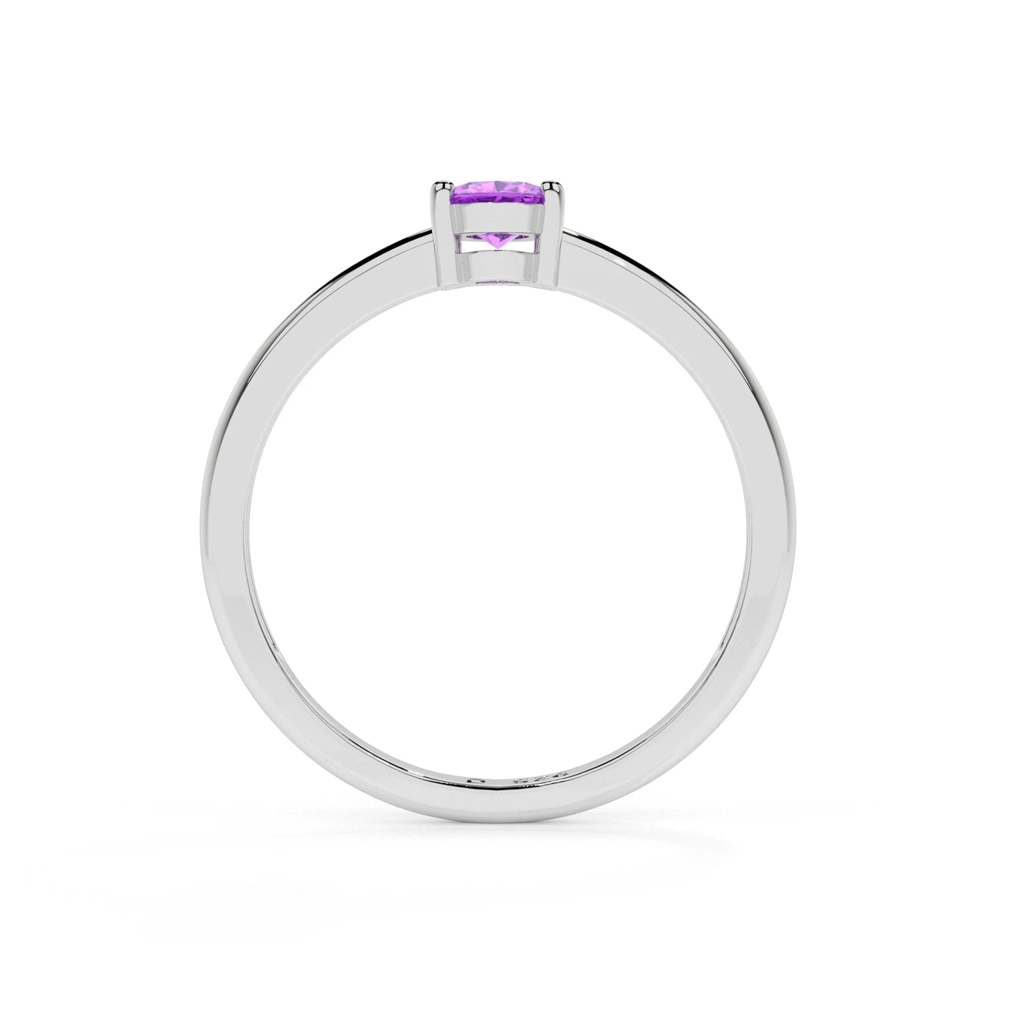 amethyst oval cut stackable prong-set ring