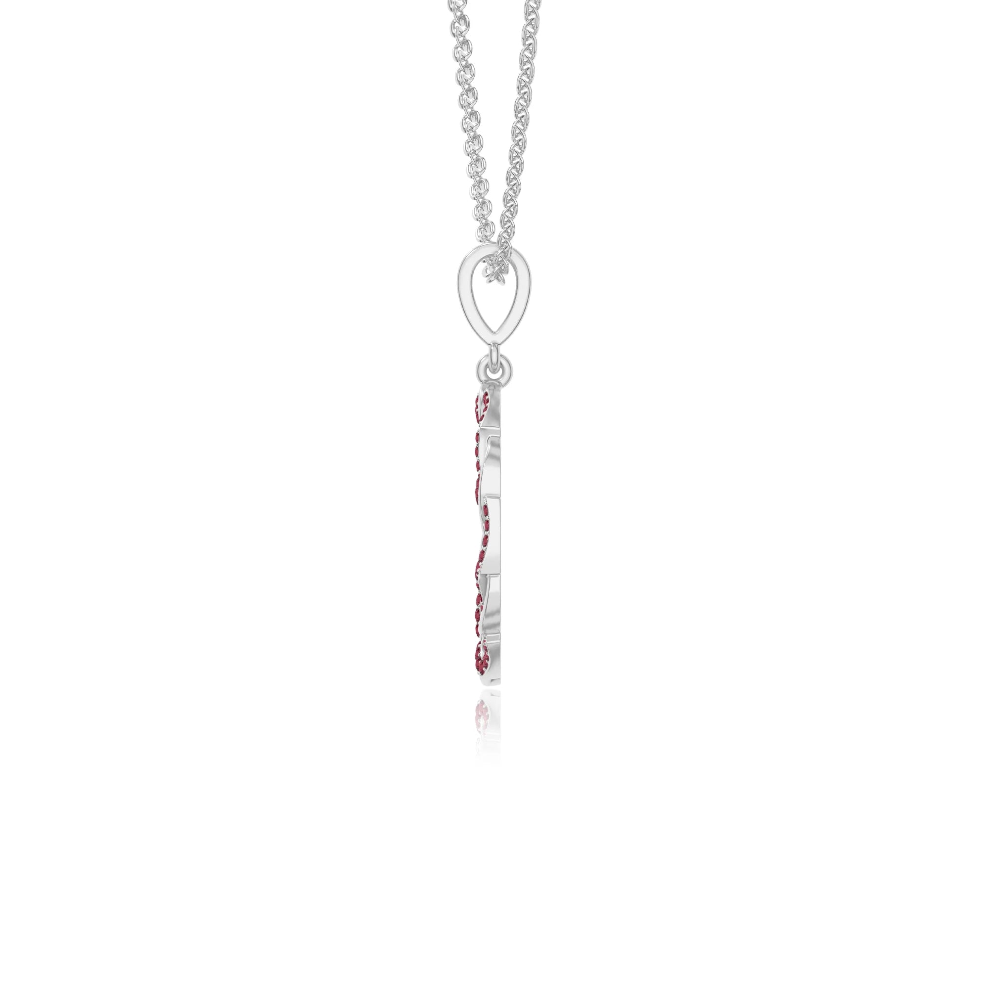 natural ruby infinity love knot necklaces in sterling silver 