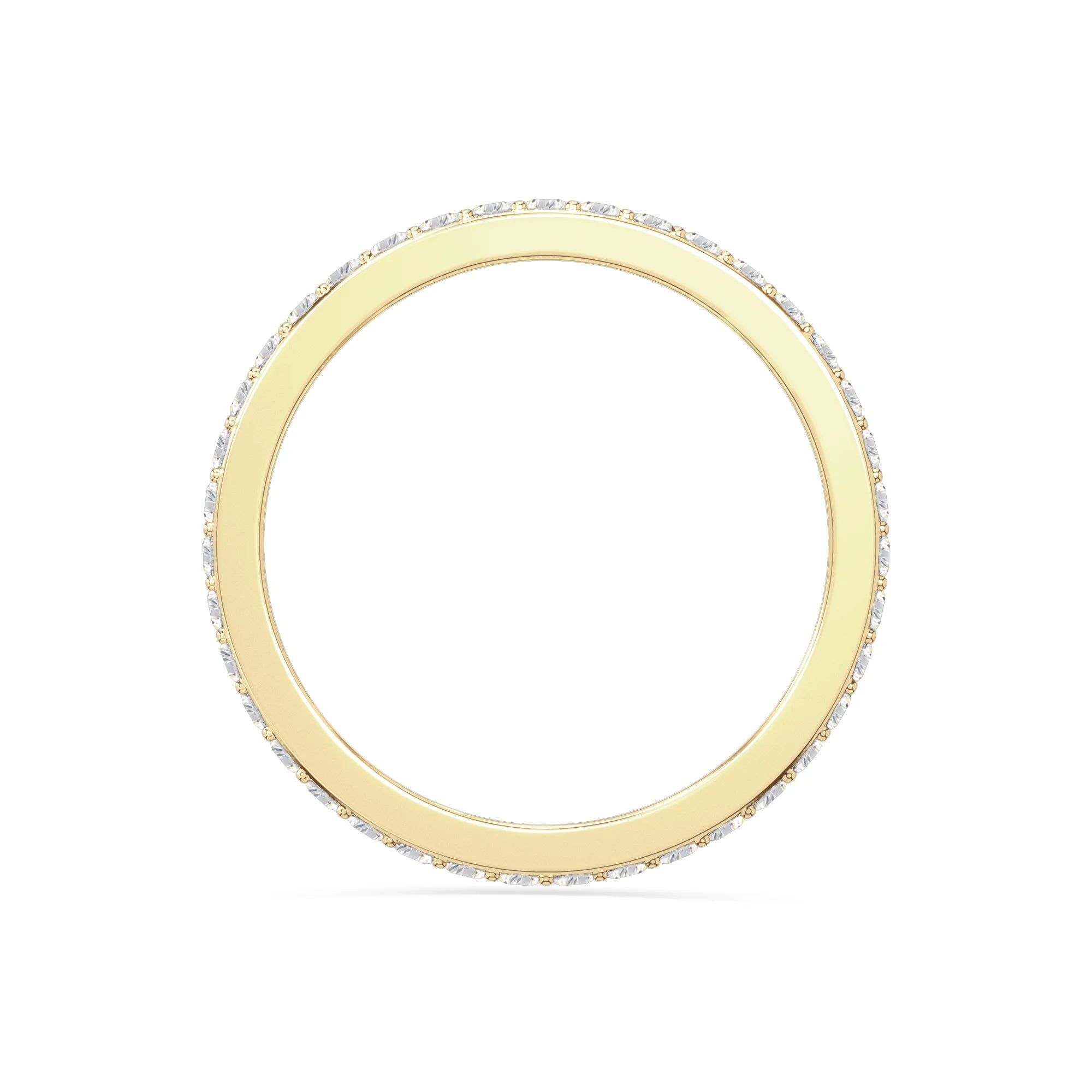 natural moissanite eternity band rings in yellow gold vermeil