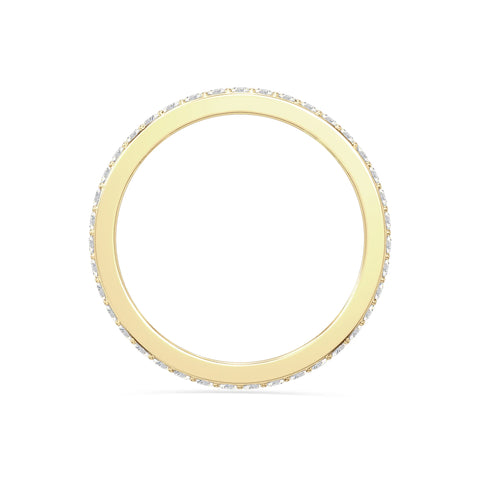 natural moissanite eternity band rings in yellow gold vermeil