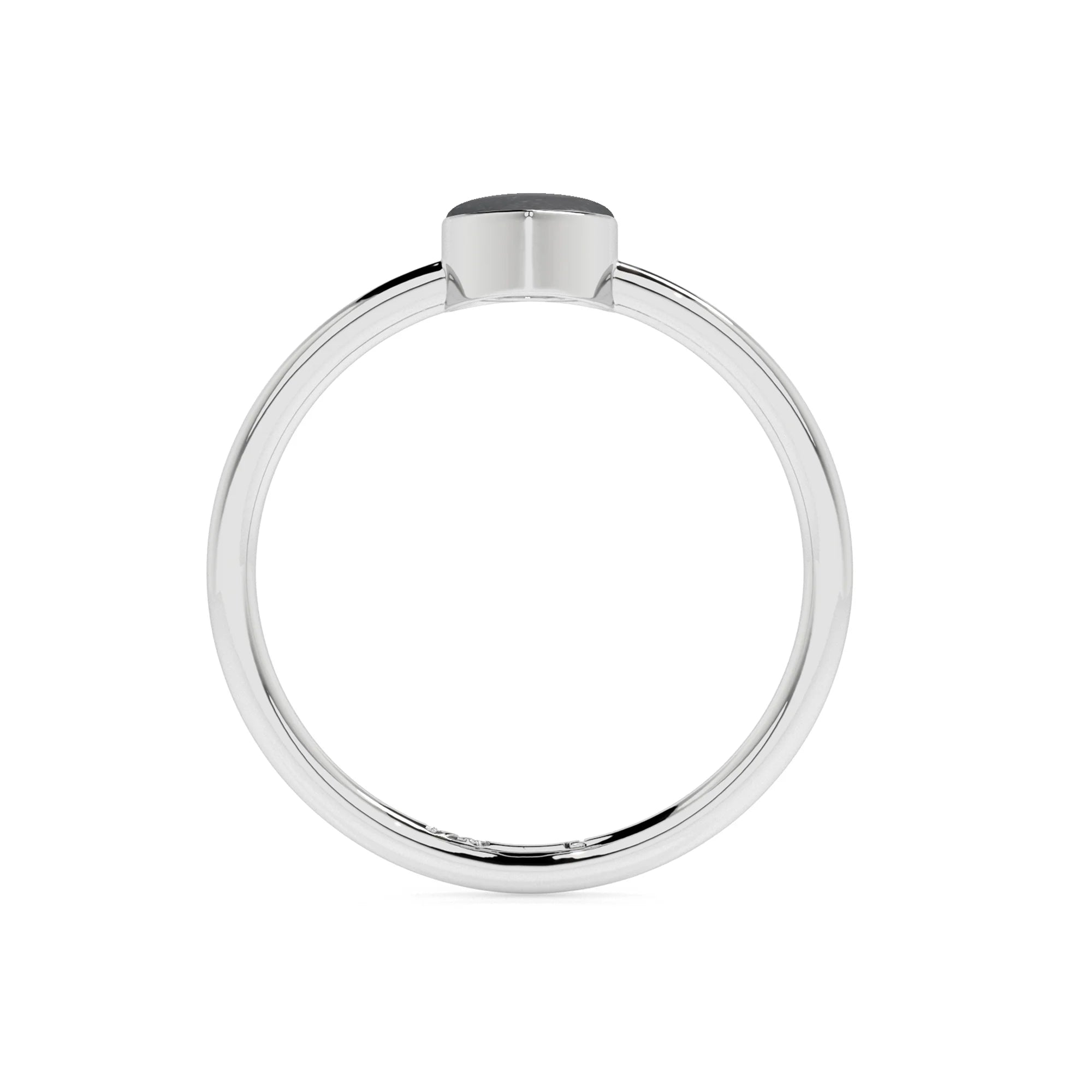 shungite pear cab stackable bezel-set ring