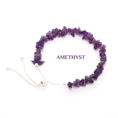 natural amethyst rough shape bolo bracelet